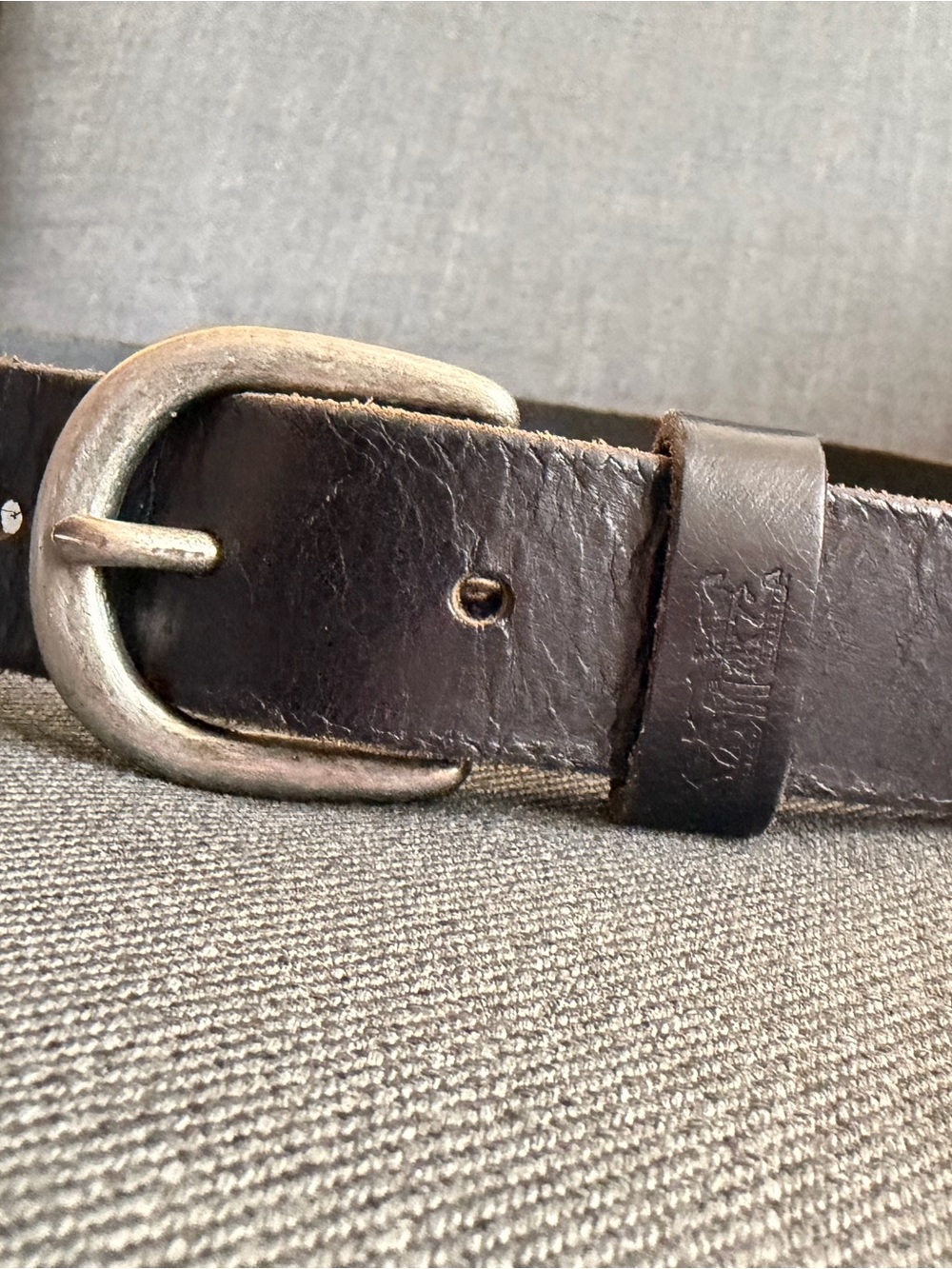 Levi’s Full Grain Genuine Leather Belt with Silver Buckle